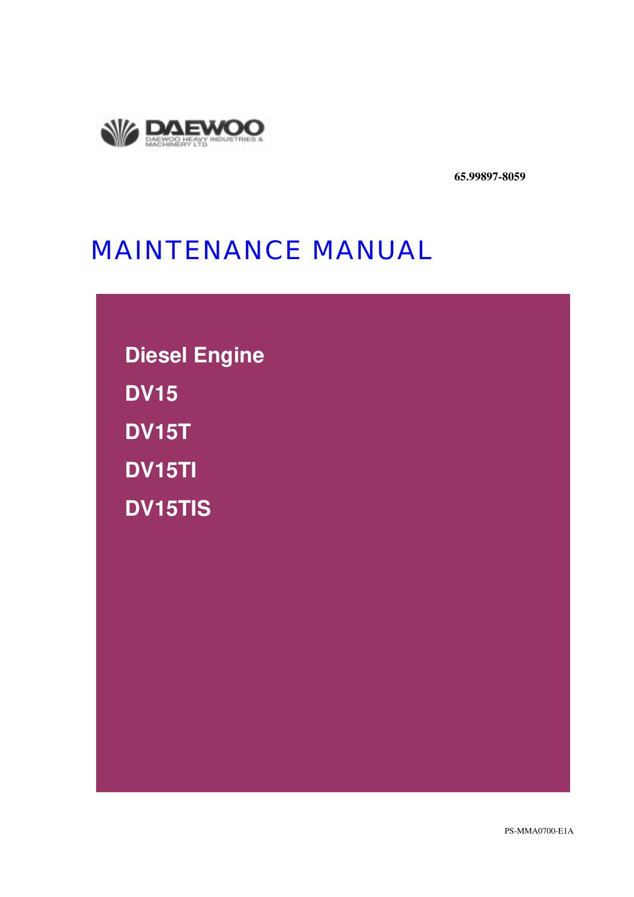 DV15 Engine Service Manual Daewoo Doosan